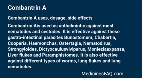 Children younger than 2 years of age—Use and dose must be determined by your doctor. . Combantrin side effects